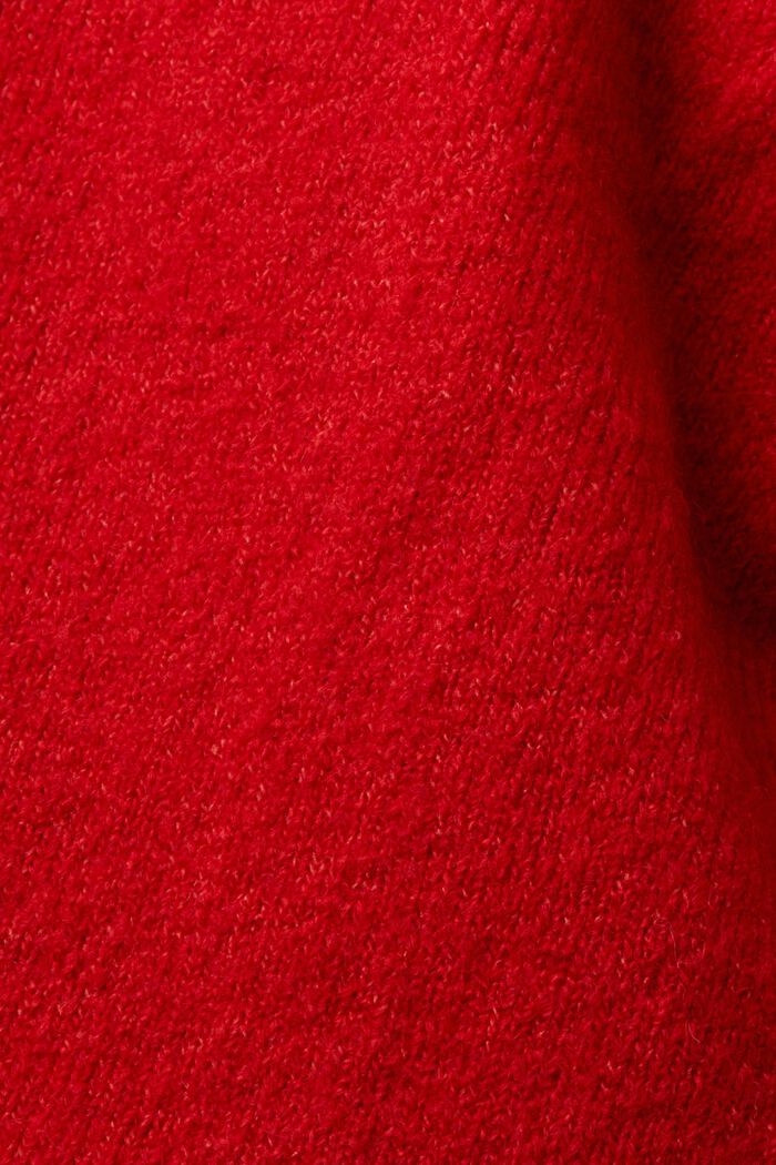 Trui van een wolmix met V-hals, DARK RED, detail image number 5