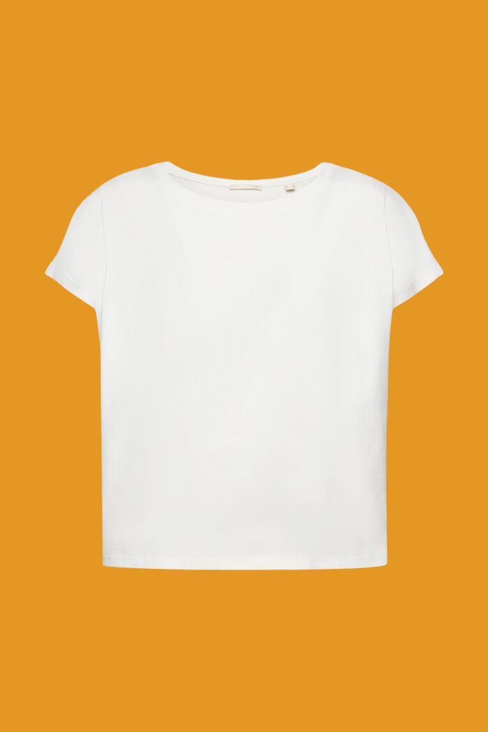 T-shirt met geplooide details, OFF WHITE, detail image number 6