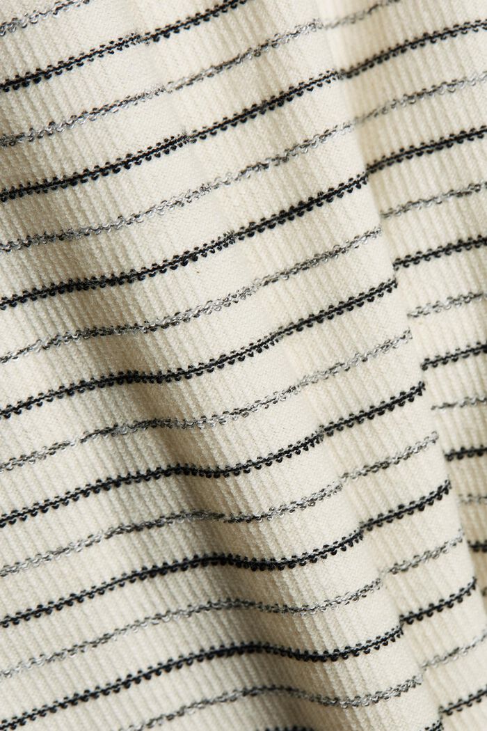 Midi-jurk met strepen, van een mix met biologisch katoen, OFF WHITE, detail image number 4