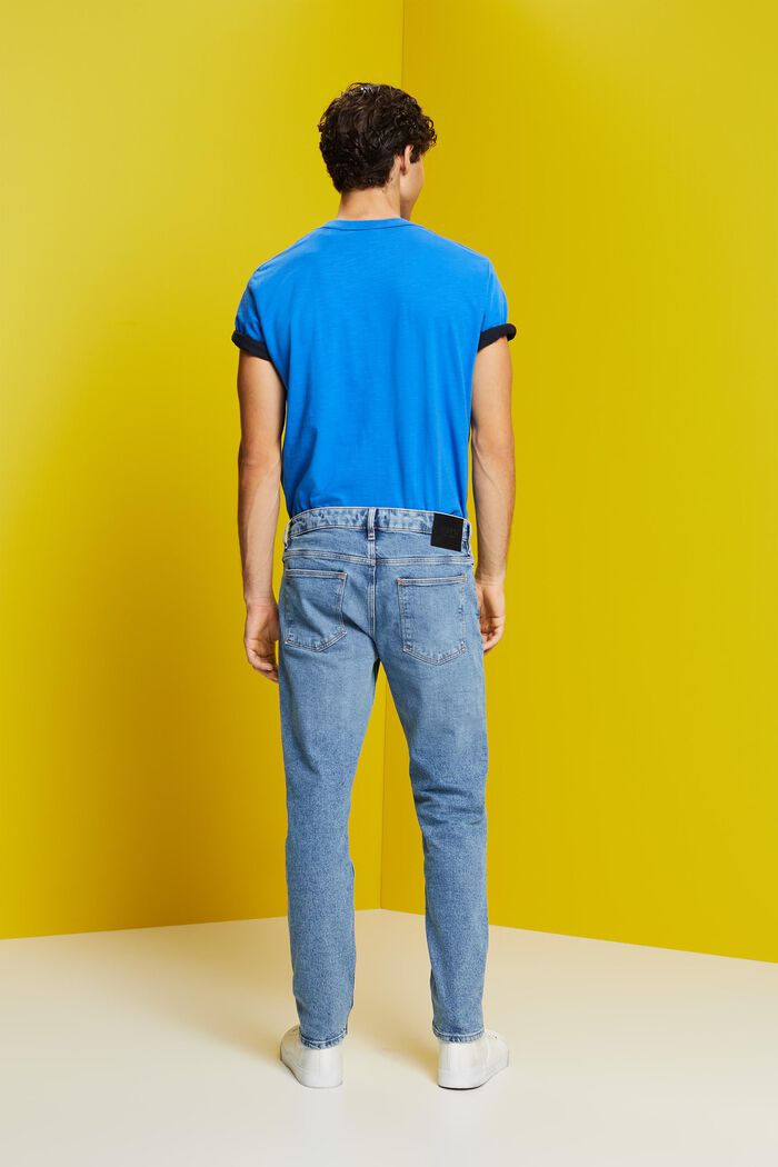 Slim jeans van katoen met stretch, BLUE MEDIUM WASHED, detail image number 3