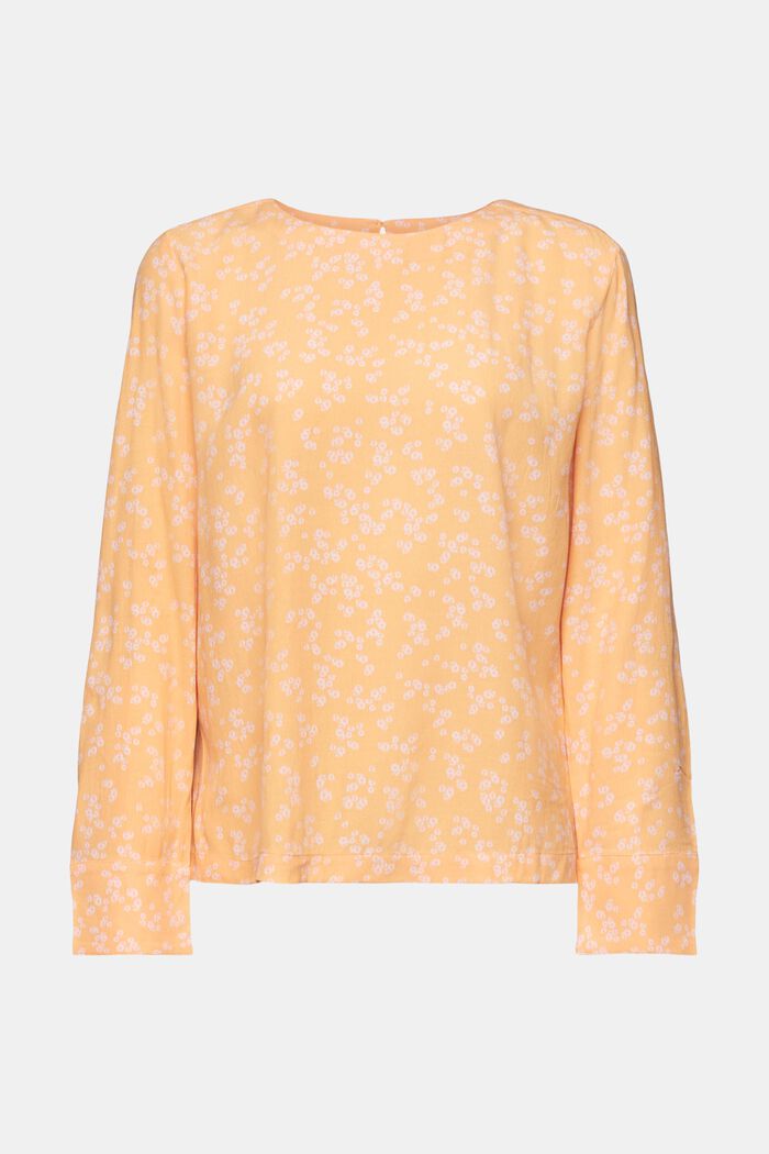 Crêpe blouse met print, PASTEL ORANGE, detail image number 6
