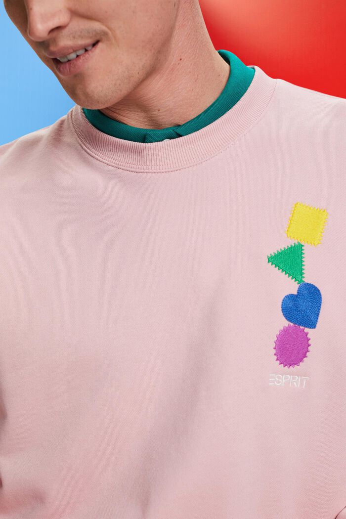Sweatshirt met logoborduursel, PINK, detail image number 2
