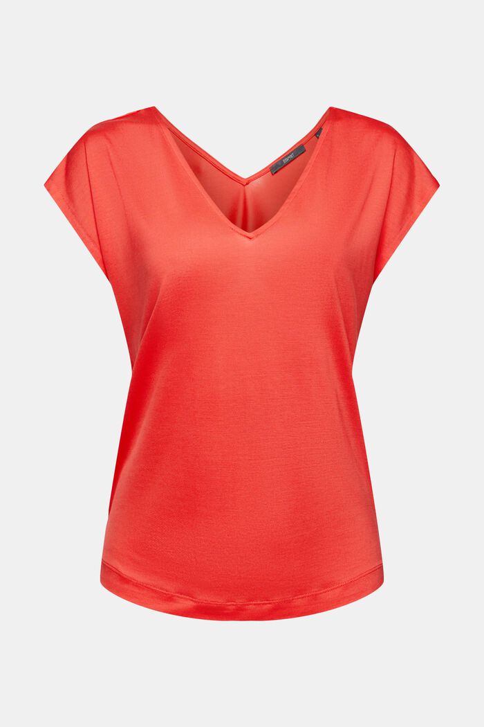 Van TENCEL™: T-shirt met V-hals, RED, detail image number 5