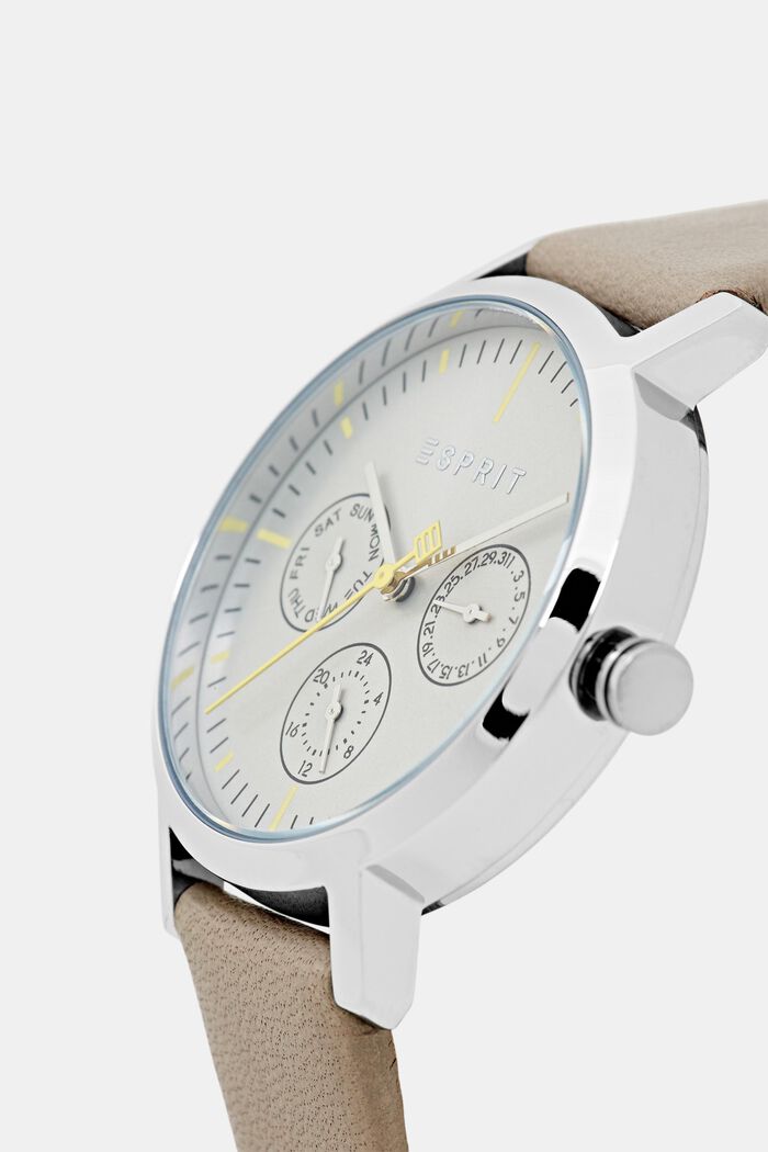 Edelstalen horloge met gekleurde details