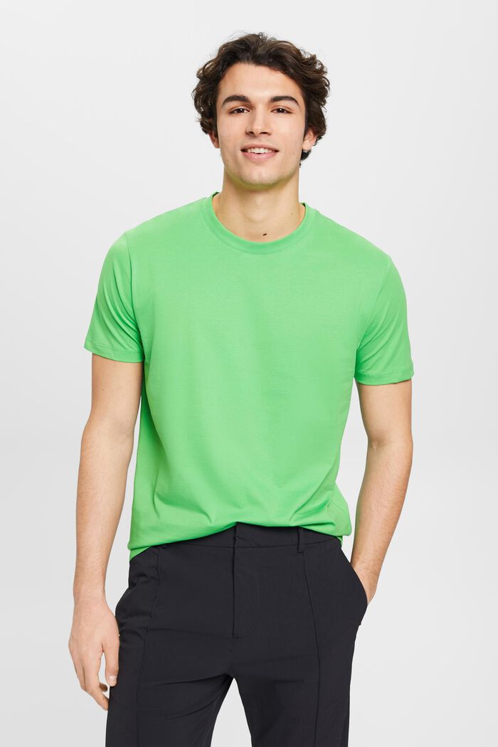 T-shirt van jersey met ronde hals, GREEN, detail image number 0
