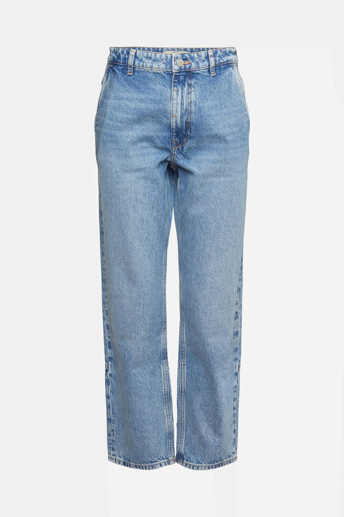 Dad jeans met hoge taille, BLUE LIGHT WASHED, detail image number 9