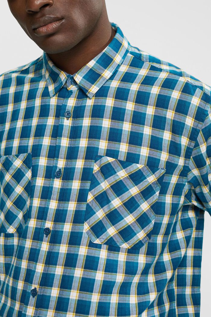 Geruit overhemd, PETROL BLUE, detail image number 2