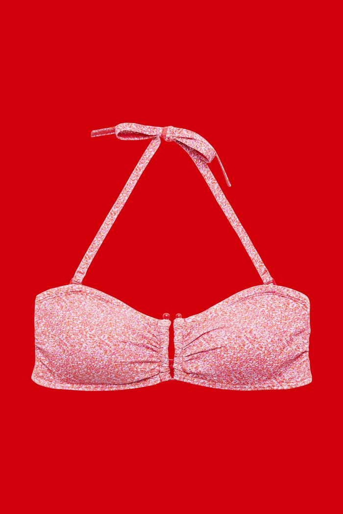Gewatteerde bandeau-bikinitop met print, PINK, detail image number 3