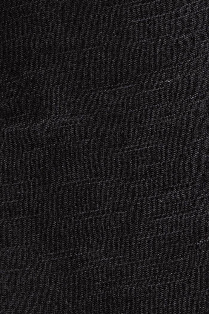 Katoenen T-shirt met mouwen met opengewerkt motief, BLACK, detail image number 6