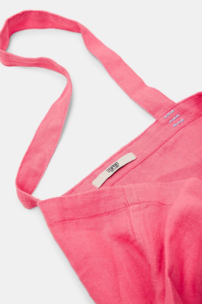 Oversized linnen tote bag, CORAL, detail image number 5
