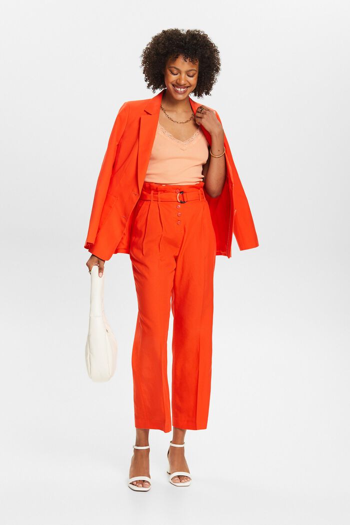 Cropped culotte met hoge taille voor mix & match, BRIGHT ORANGE, detail image number 1