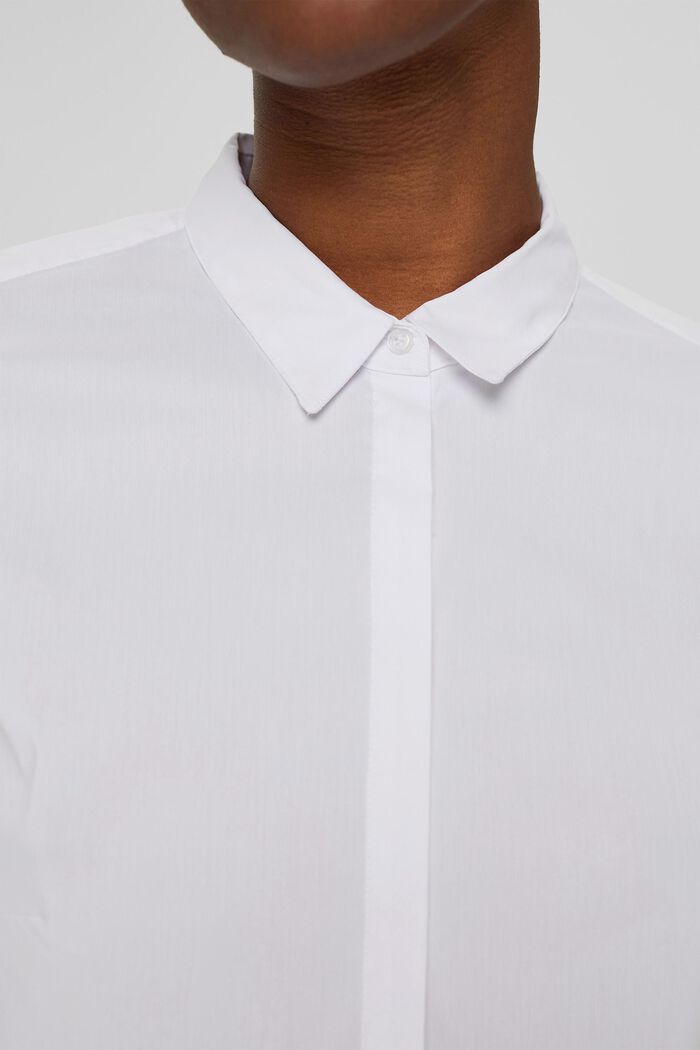 Getailleerde overhemdblouse met stretch, WHITE, detail image number 2