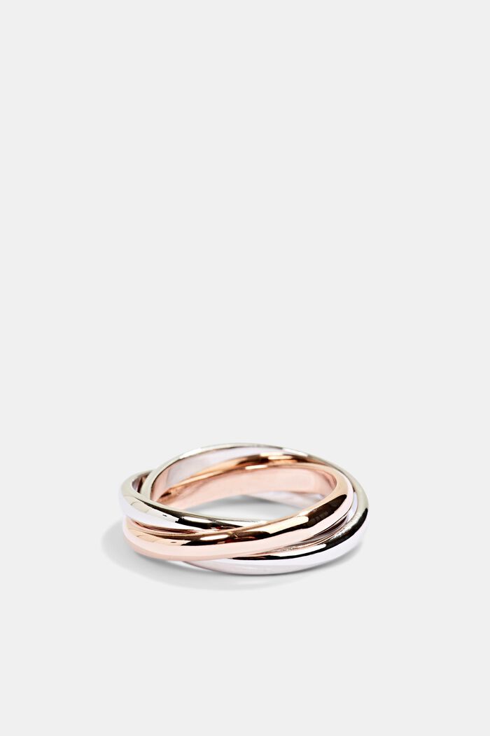 Driedelige ring van sterlingzilver, ROSEGOLD, detail image number 0