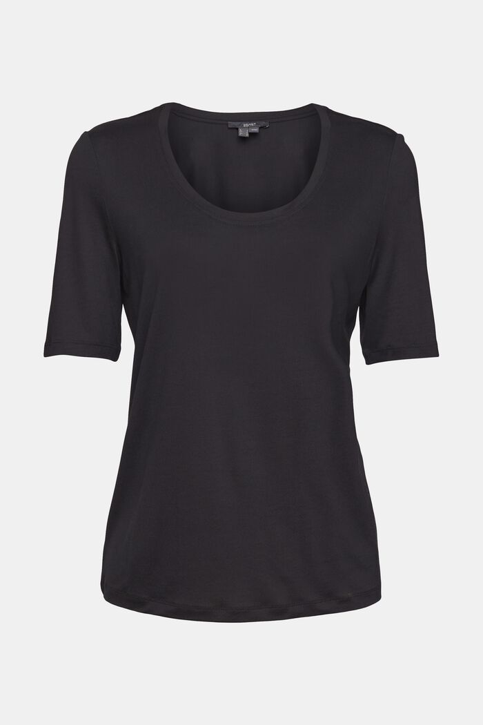 Van TENCEL™: T-shirt met kleine print, BLACK, overview