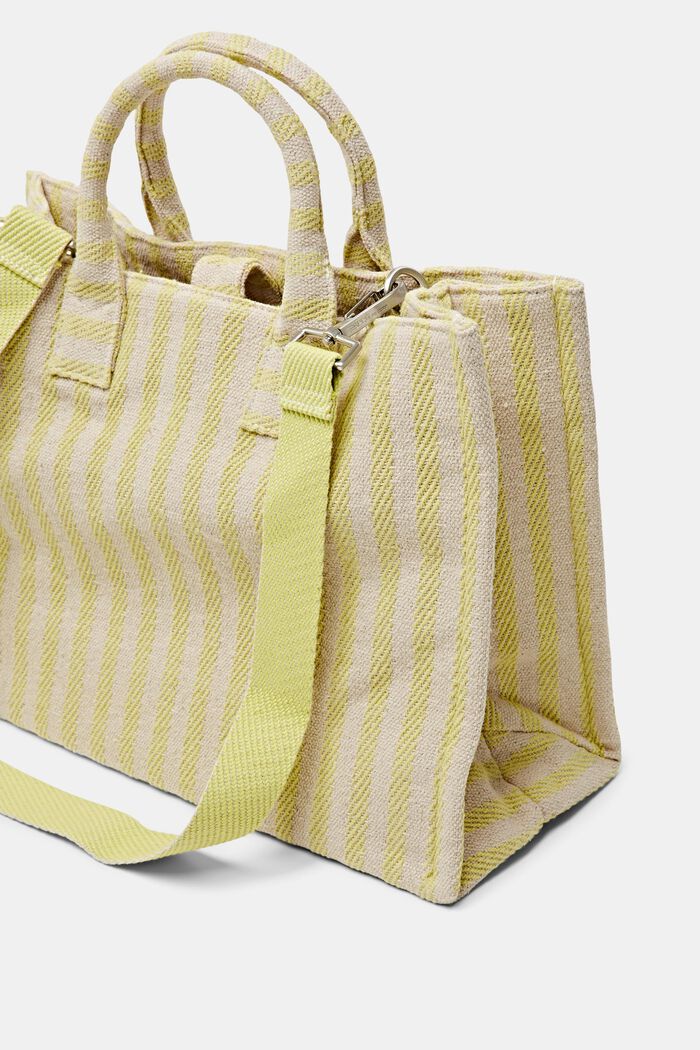 Gestreepte shopper, LIME YELLOW, detail image number 6