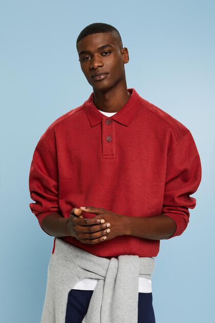 Polo-sweatshirt met lange mouwen