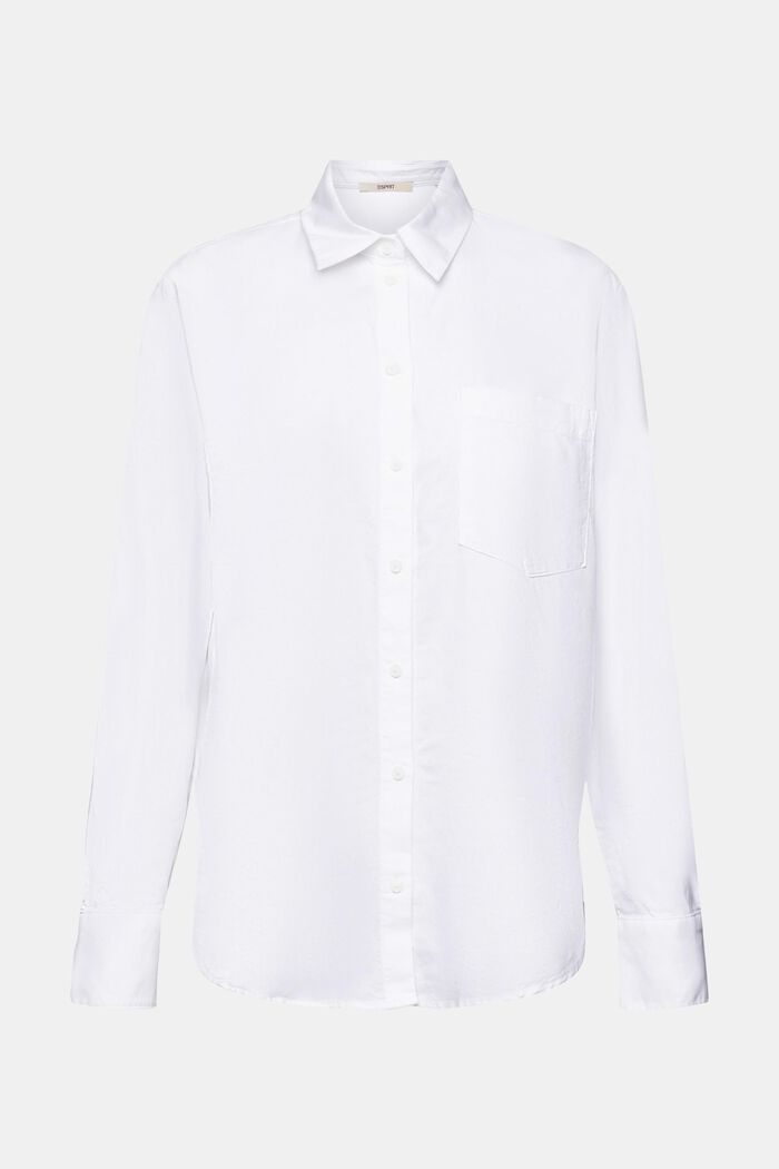 Katoenen blouse met een zak, WHITE, detail image number 6