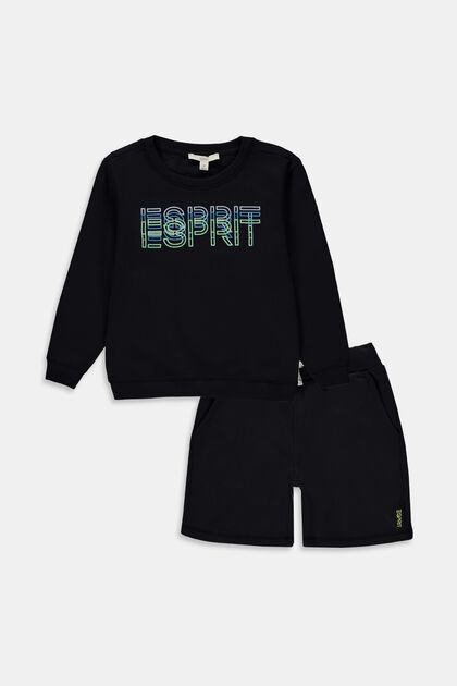 Combiset: sweatshirt en short, BLACK, overview