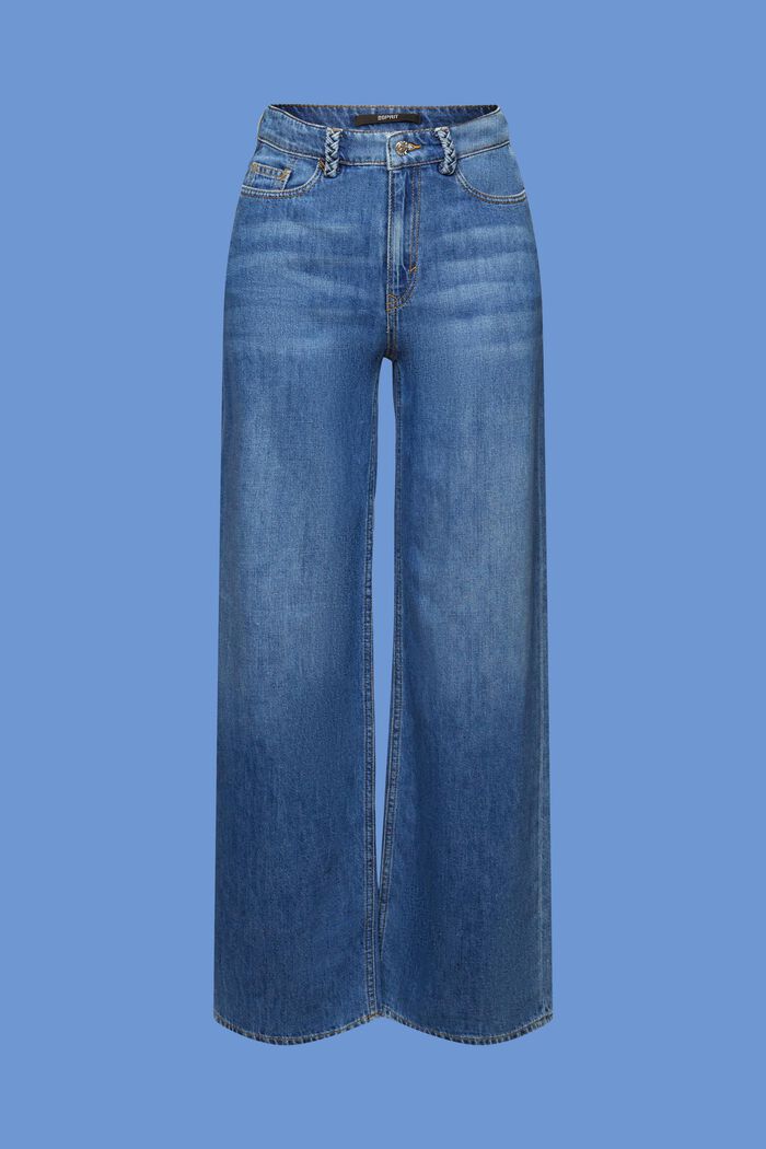 Lichte jeans met wijde pijpen, BLUE MEDIUM WASHED, detail image number 7