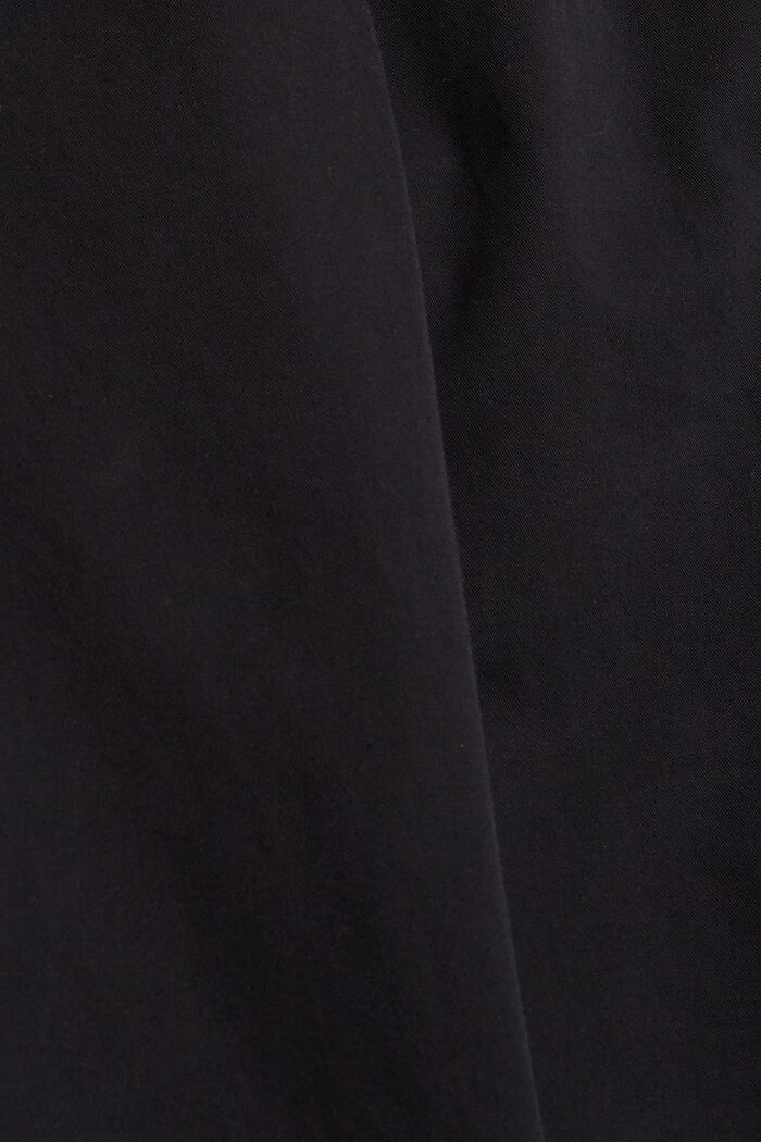 Bandplooibroek met ceintuur, pima katoen, BLACK, detail image number 1