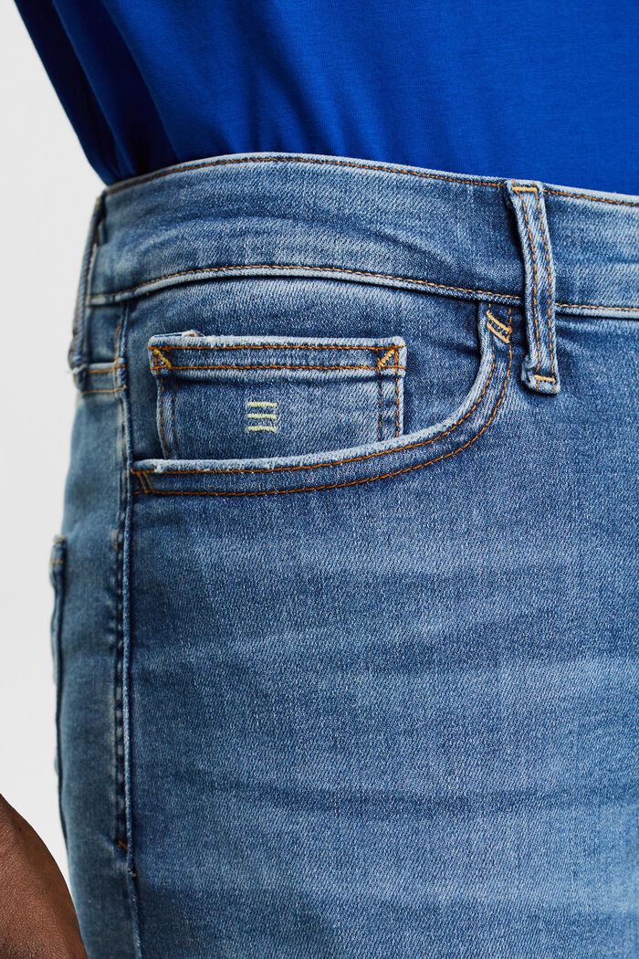 Slim fit jeans met middelhoge taille, BLUE LIGHT WASHED, detail image number 2