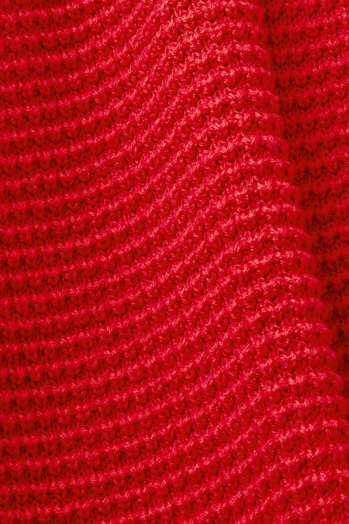Gestructureerde, gebreide trui, DARK RED, detail image number 5