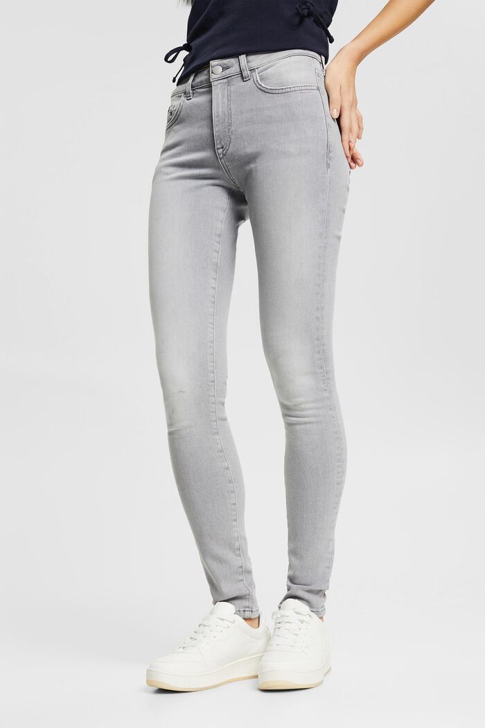 Jeans met superstretch, organic cotton, GREY LIGHT WASHED, detail image number 0