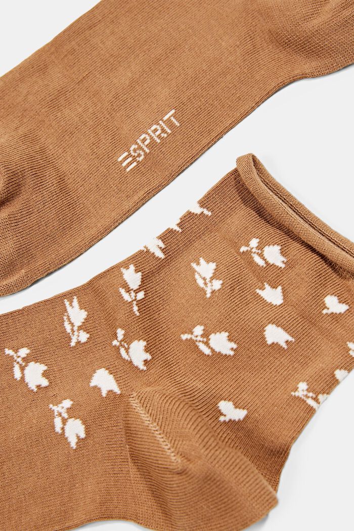 Set van twee paar short sokken van een mix van biologisch katoen, SIENNA, detail image number 1