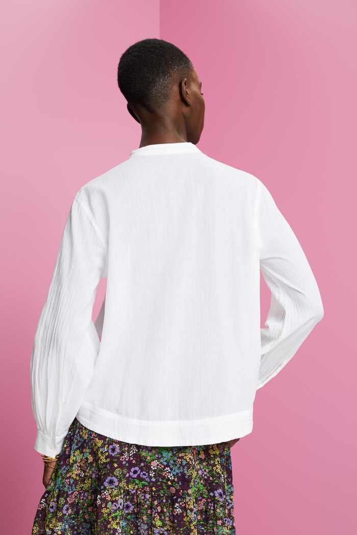 Katoenen blouse met borduursel, WHITE, detail image number 3