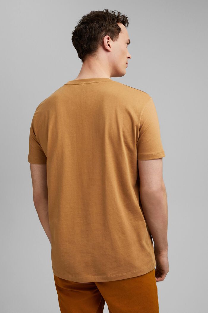 Jersey T-shirt met print, 100% biologisch katoen, CAMEL, detail image number 3