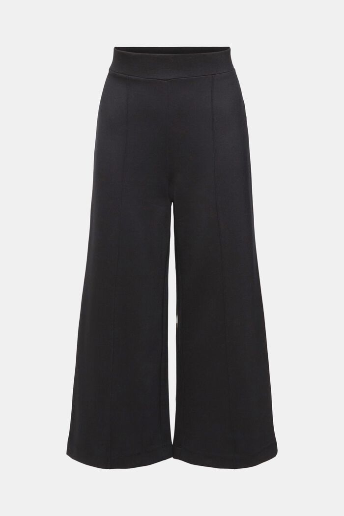 High-rise jersey culotte, BLACK, overview