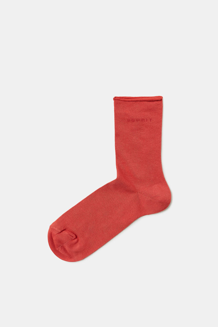 2 paar grofgebreide sokken, ORANGE RED, detail image number 0
