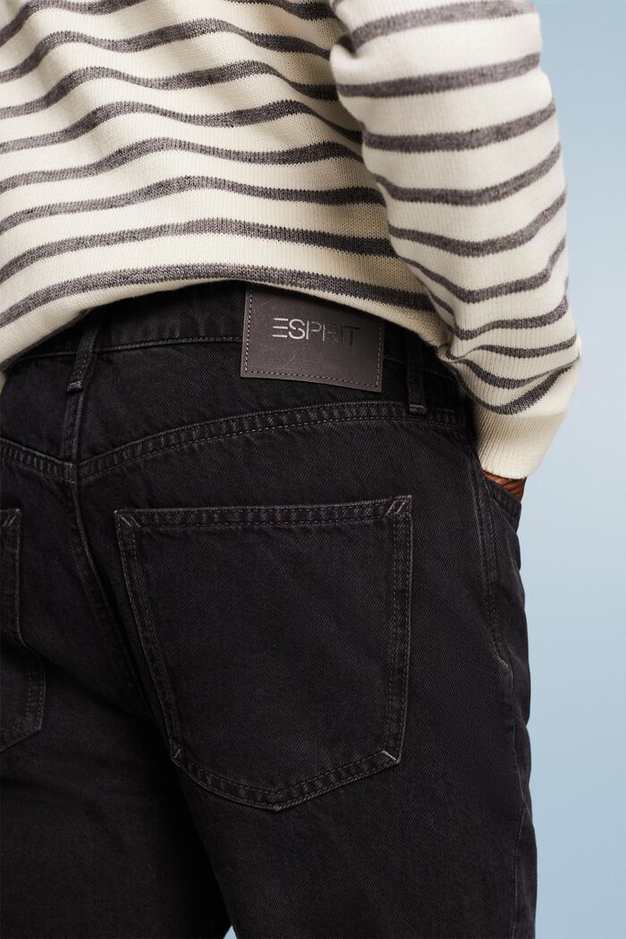 Taps toelopende jeans met middelhoge taille, BLACK DARK WASHED, detail image number 3