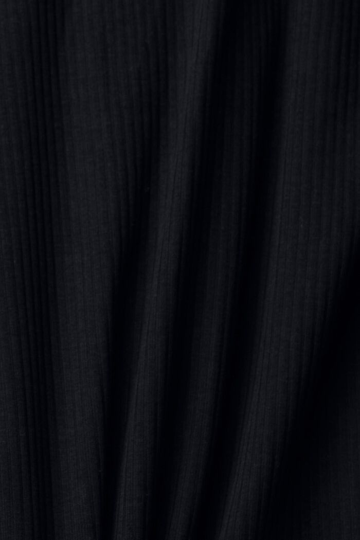 Geribde longsleeve met polokraag, BLACK, detail image number 5