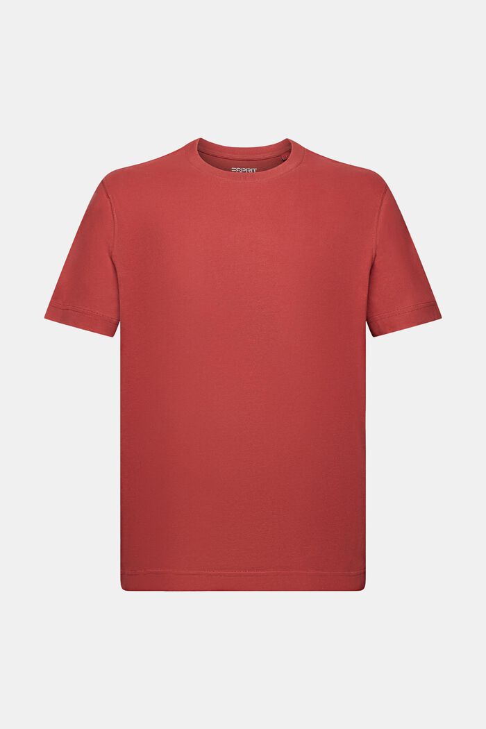 T-shirt van katoen-jersey met ronde hals, TERRACOTTA, detail image number 6
