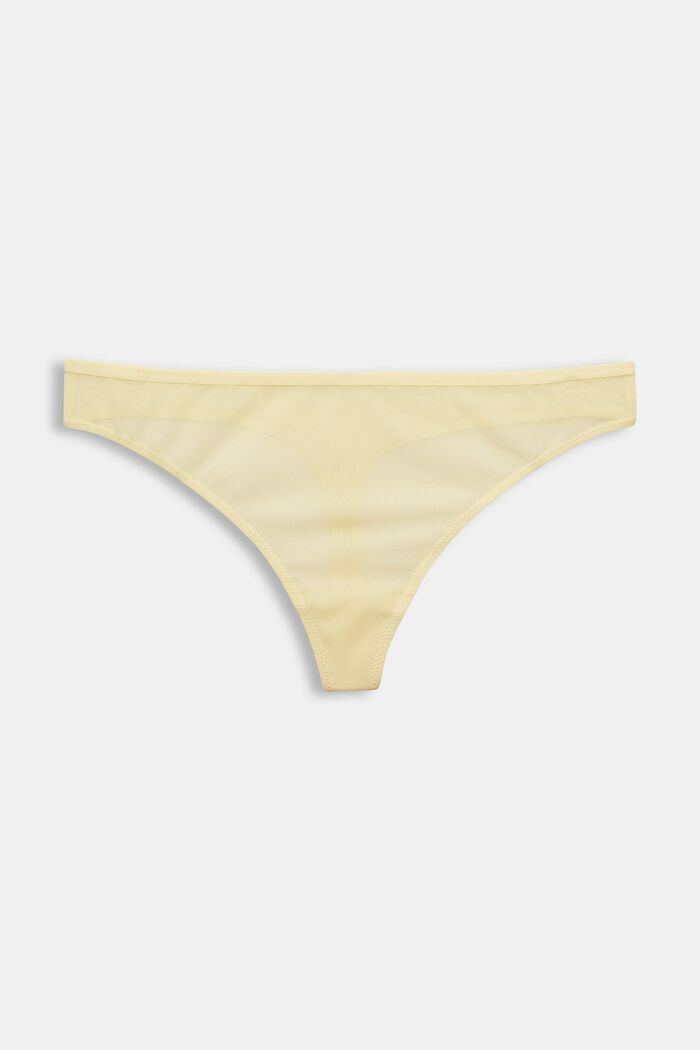Gerecycled: hipster-string van fijne mesh, LIGHT YELLOW, overview