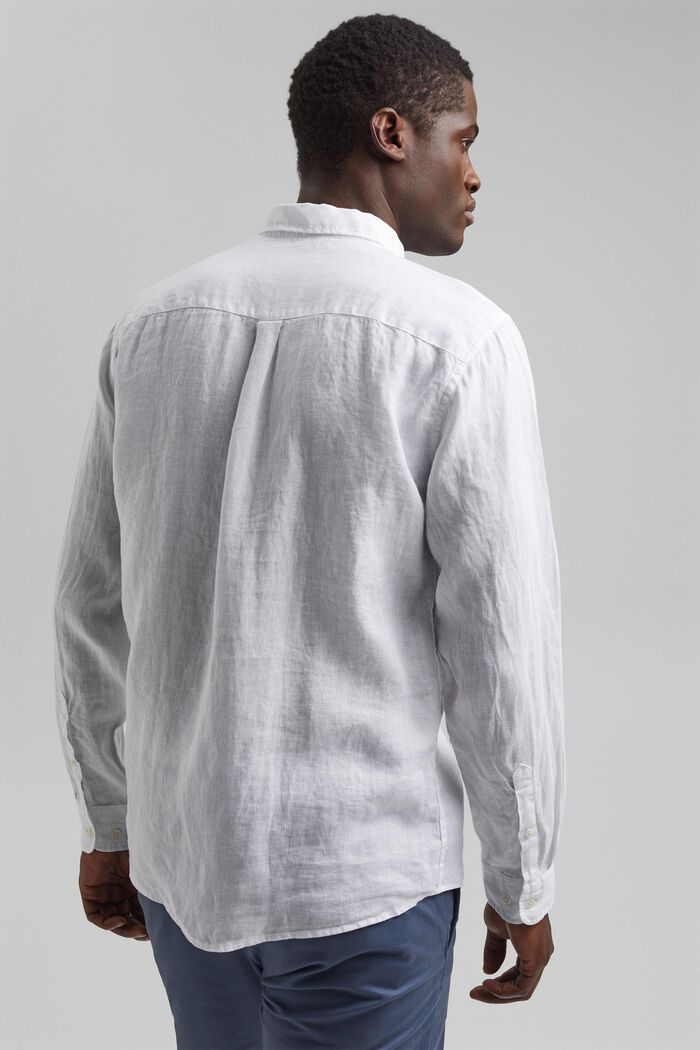 Buttendownoverhemd van 100% linnen, WHITE, detail image number 3