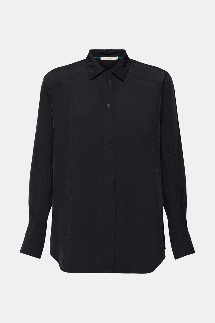 Satijnen blouse met motief, BLACK, detail image number 6