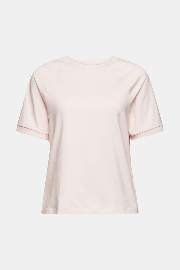 T-shirt van katoen-stretch, LIGHT PINK, overview
