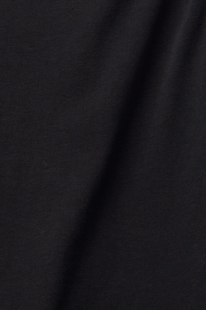 Shirt van een materiaalmix met volantzoom, BLACK, detail image number 4