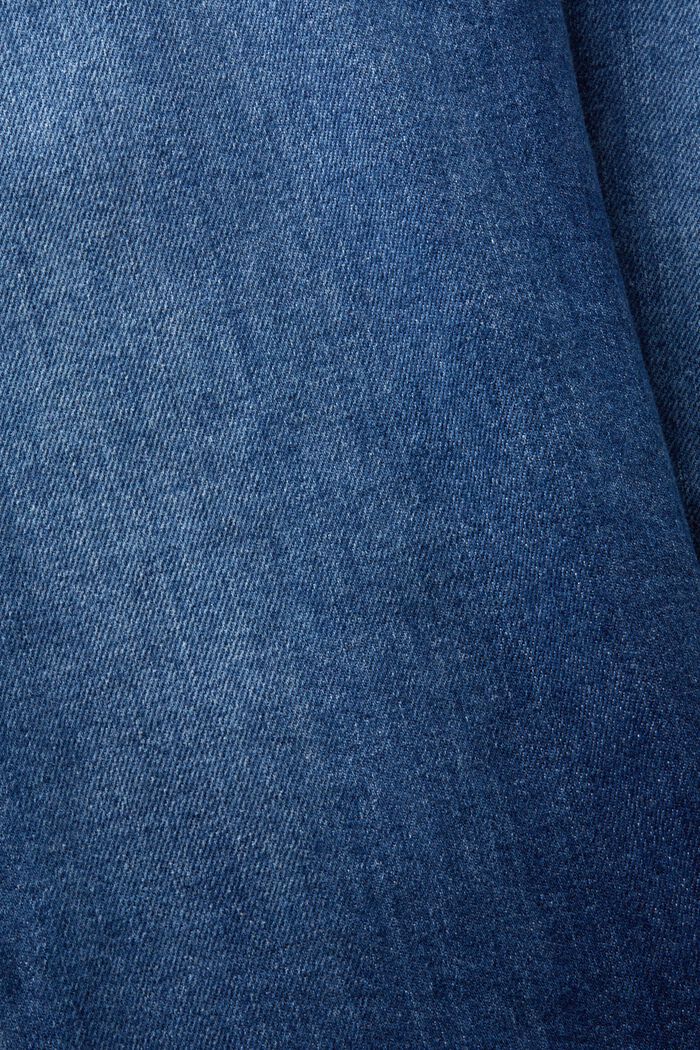 Straight jeans met retrolook en hoge taille, BLUE DARK WASHED, detail image number 5