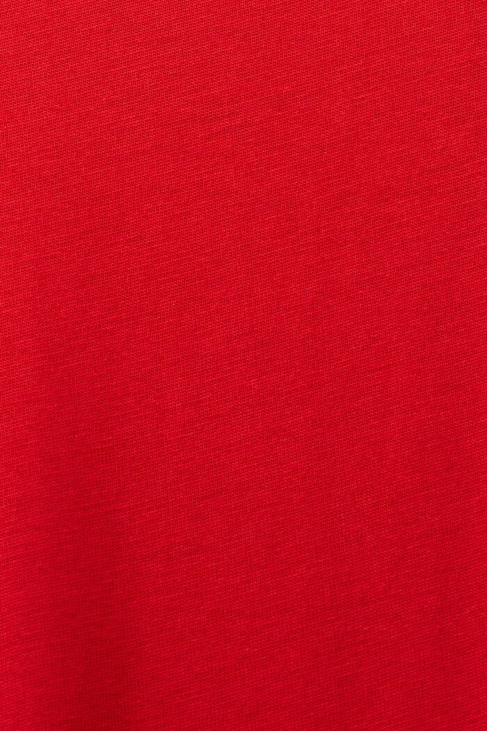 T-shirt van pima katoen-jersey met ronde hals, DARK RED, detail image number 5