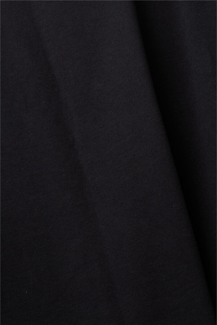 Jersey T-shirt met print op de borst, 100% katoen, BLACK, detail image number 6