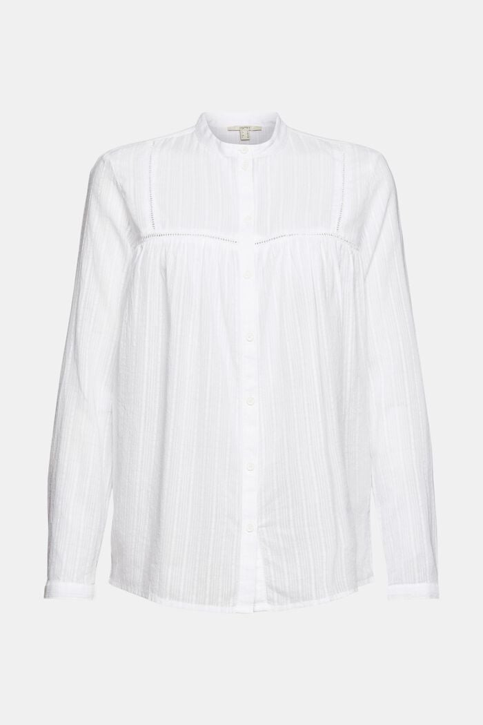 Overhemdblouse van 100% katoen, WHITE, detail image number 6