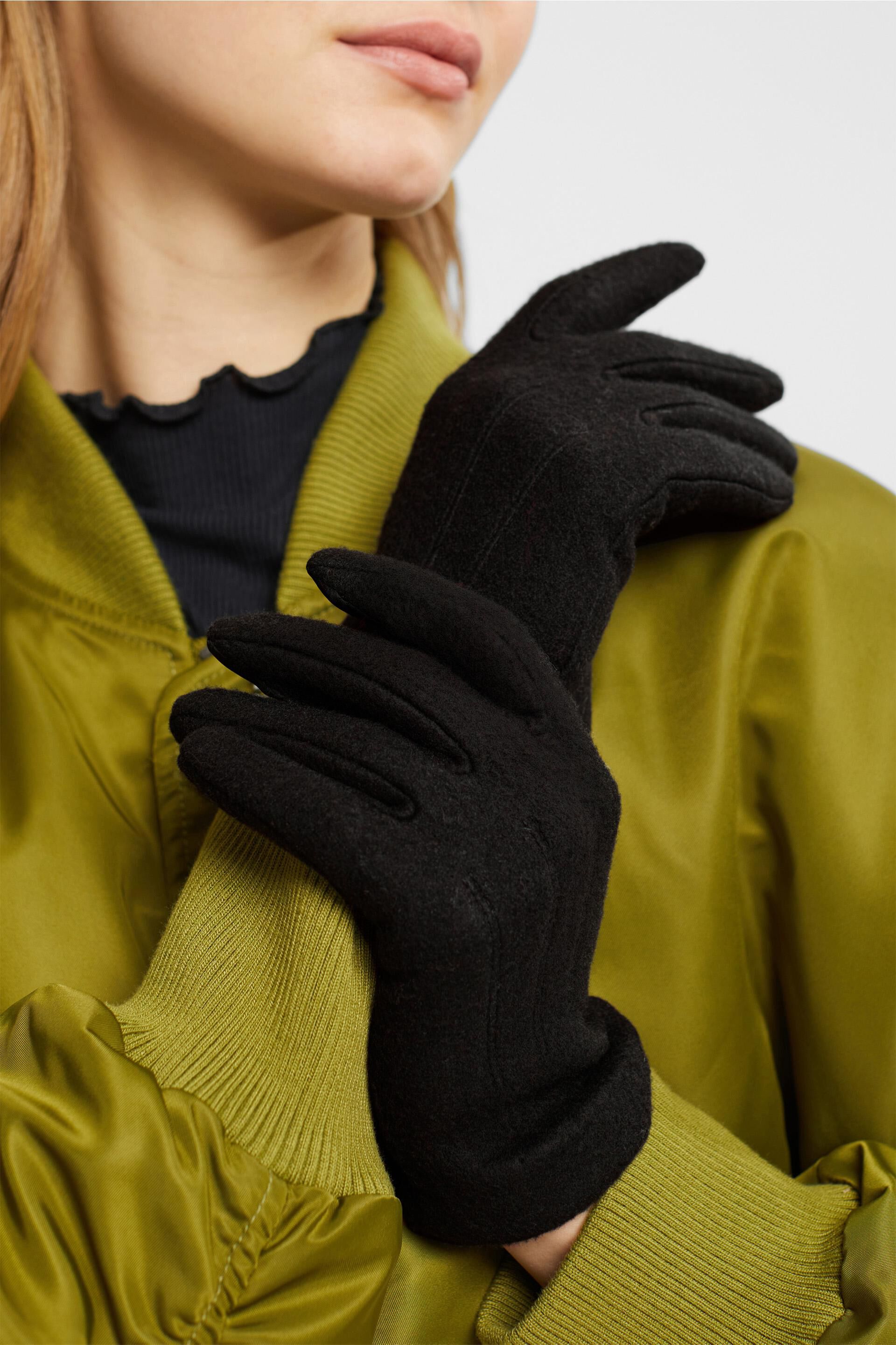 Dames Accessoires voor voor Handschoenen voor Esprit Handschoen 113ea1r034 in het Zwart 