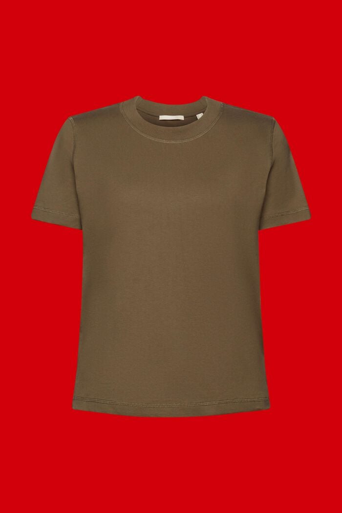 Loose fit T-shirt, 100% katoen, KHAKI GREEN, detail image number 6