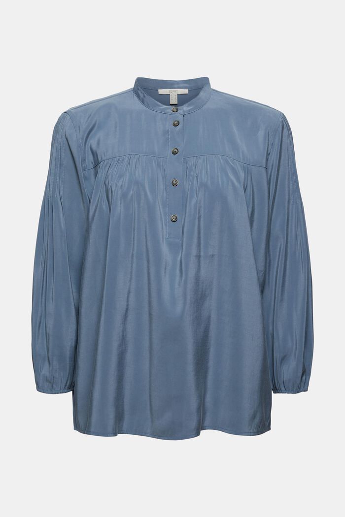 Glanzende henley-blouse met LENZING™ ECOVERO™