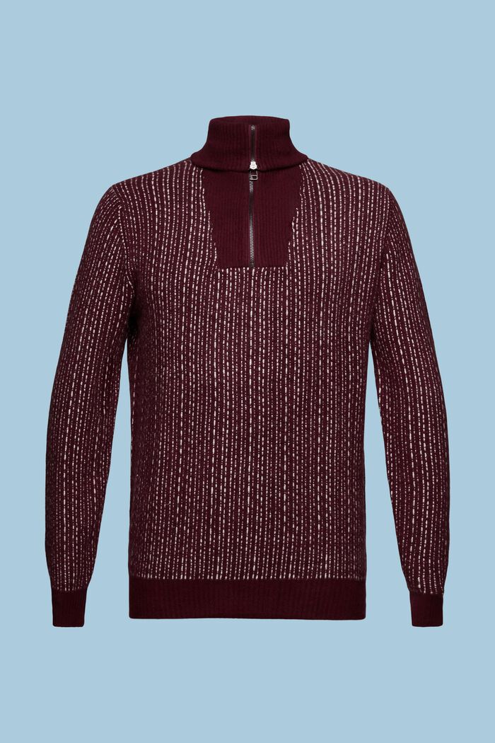 Sweater met rolkraag en lange mouwen, BORDEAUX RED, detail image number 6