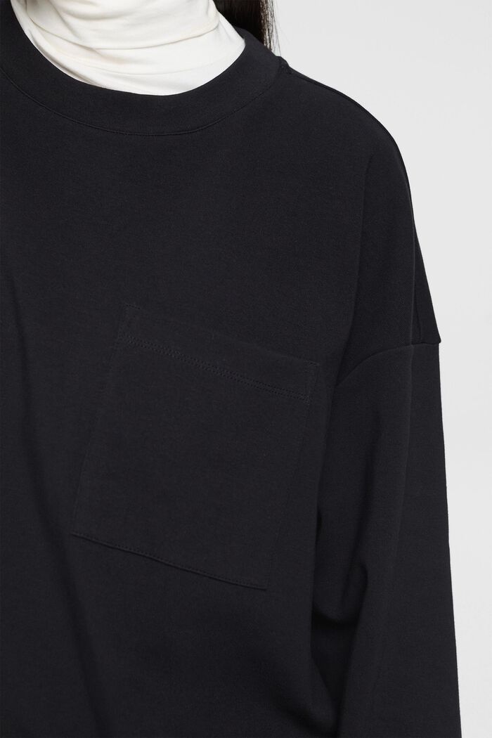 Sweatshirt met tunnelkoord in de zoom, BLACK, detail image number 2