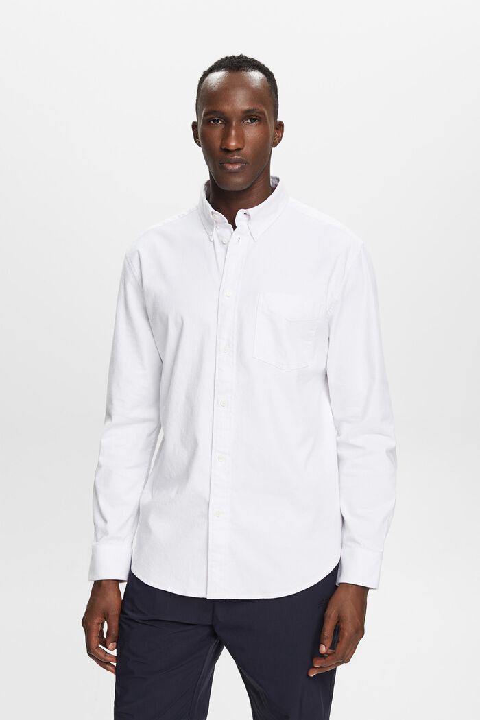 Twill regular fit-overhemd, WHITE, detail image number 1